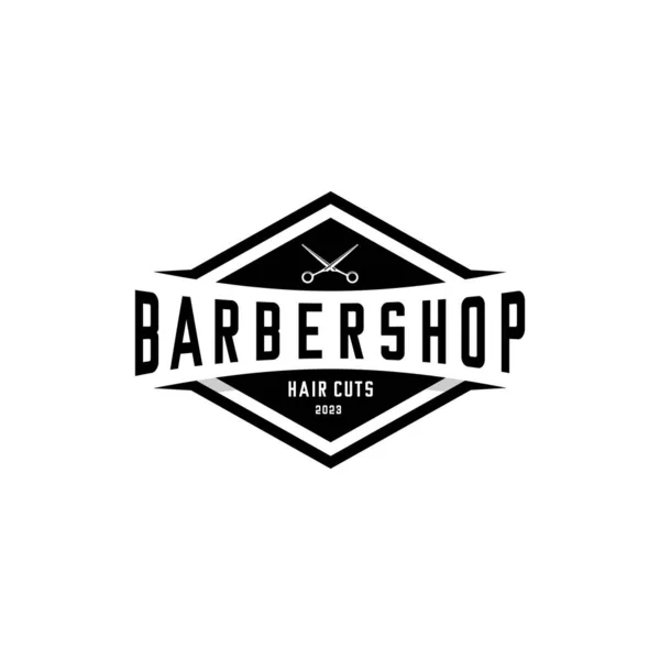 Barbershop Logo Vector Scissors Vector — Stock Vector