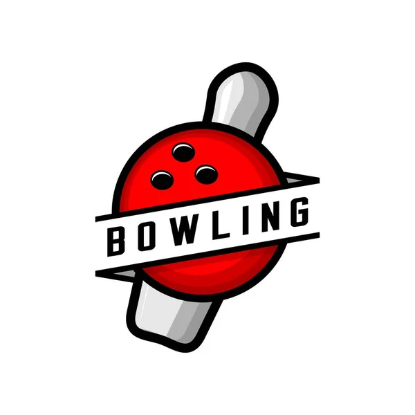 Bowling Sport Logo Vektor Auf Weißem Hintergrund — Stockvektor