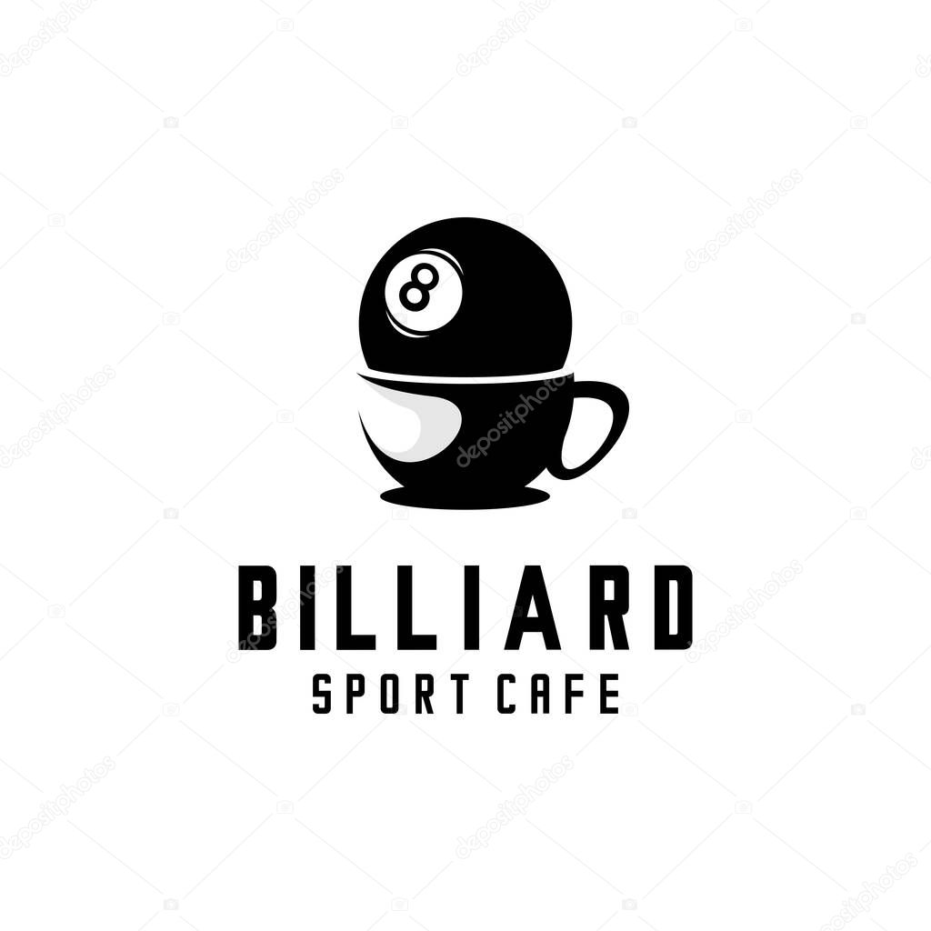 Vector illustration of billiard ball logo on white background