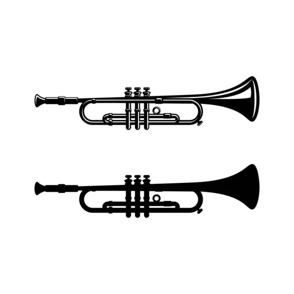 Trompeta Viento Instrumento Vector Diseño — Archivo Imágenes Vectoriales