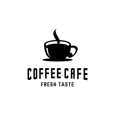 Kahve fincanı logo vektör tasarımı, kafe logosu