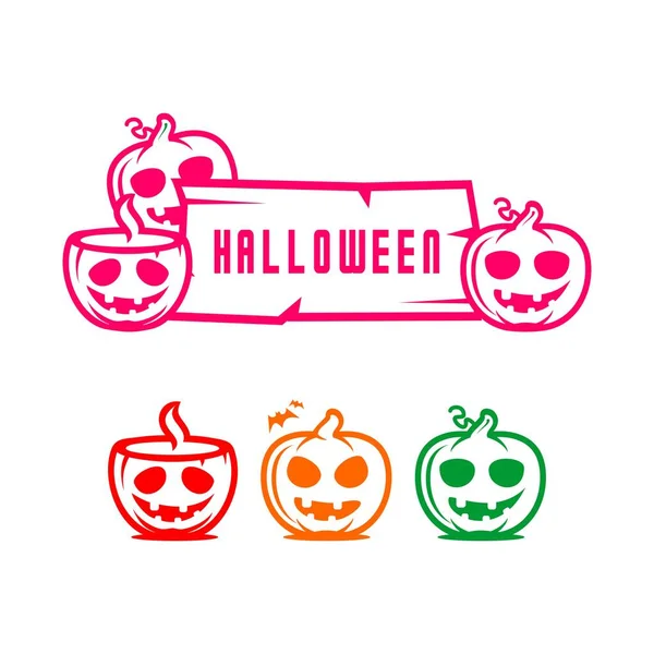 Halloween Vettore Mostro Zucca Felice Halloween — Vettoriale Stock