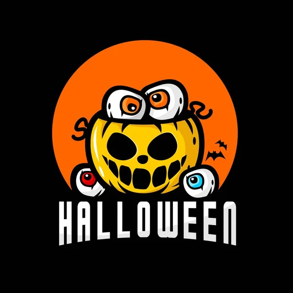 Vector Pumpkin Monster Halloween Happy Halloween Vector — Stock Vector
