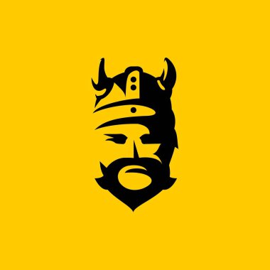 Beyaz arkaplanda viking 'in vektör tasarımı