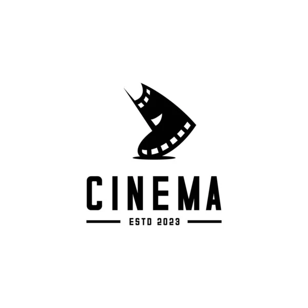 Film Reel Vector Bioscoop Logo Witte Achtergrond — Stockvector