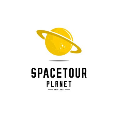 Halkalı gezegenin beyaz arkaplanda vektör tasarımı