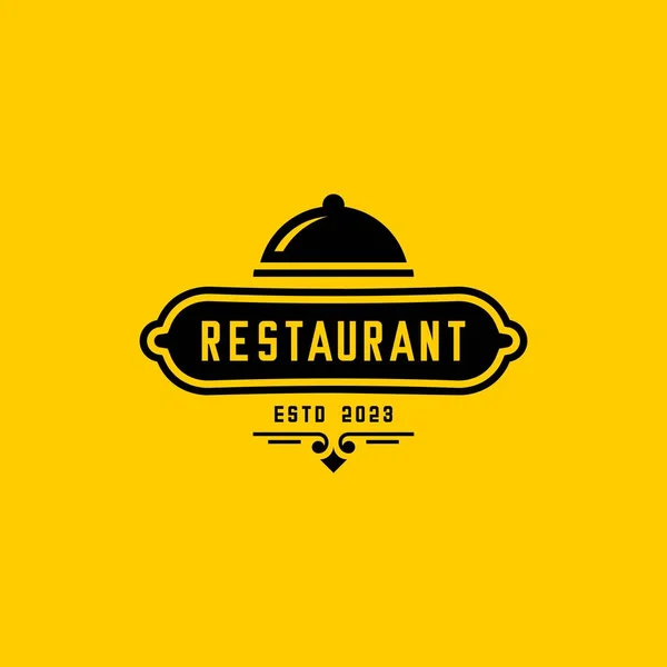 Векторный Дизайн Логотипа Ресторана Белом Фоне — стоковый вектор