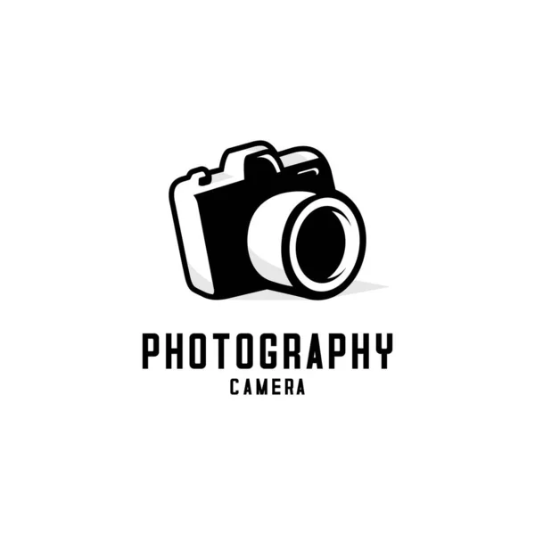 Σχεδιασμός Διανυσματικού Λογότυπου Ψηφιακής Φωτογραφικής Μηχανής Λευκό Φόντο — Διανυσματικό Αρχείο