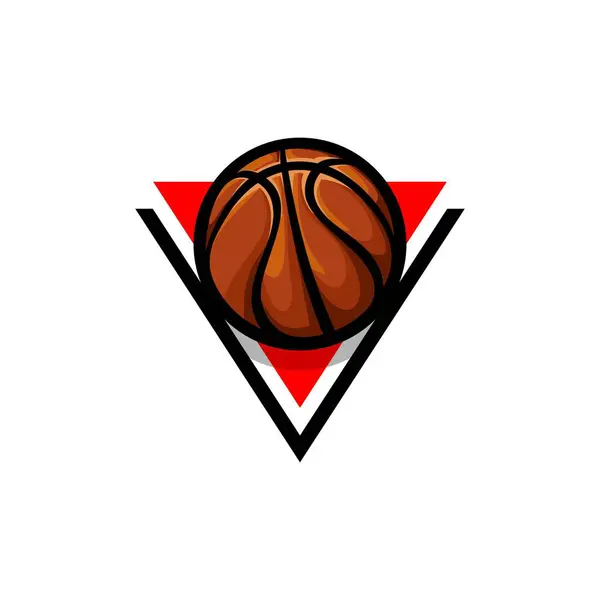 Beyaz Arkaplanda Basketbol Vektörü — Stok Vektör