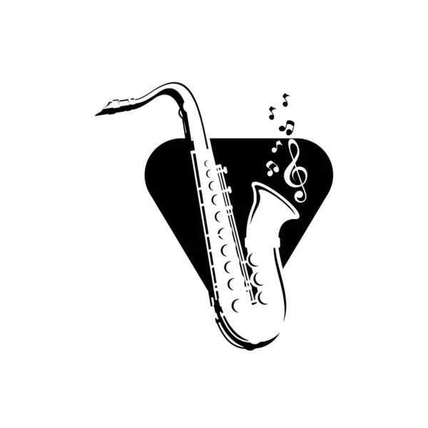 Saxophon Vektor Und Musikalische Skalen Spielen Musik Vektor — Stockvektor