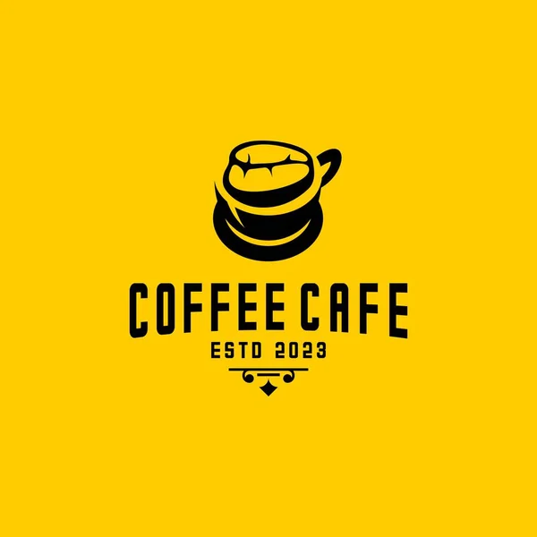 Векторный Логотип Кофейных Зерен Чашке Кофе Логотип Кафе Лицензионные Стоковые Иллюстрации