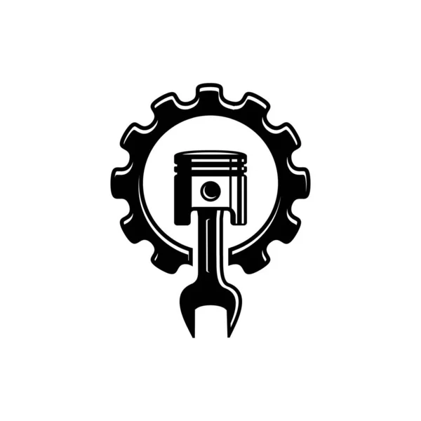 Logo Naprawy Samochodów Białym Tle — Wektor stockowy