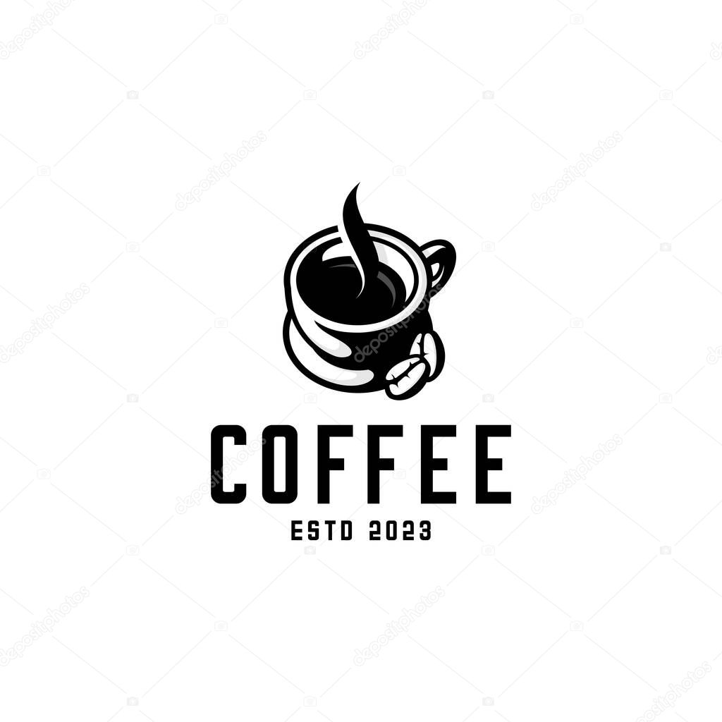 Vector illustration of cup of coffee logo, cafe logo, shop logo, market logo