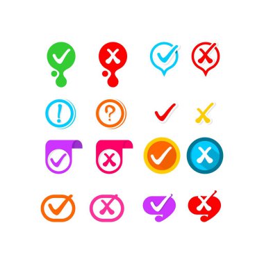 vektör etiketleri kontrol işaretlerinin çeşitli şekilleri, bilgi ögeleri