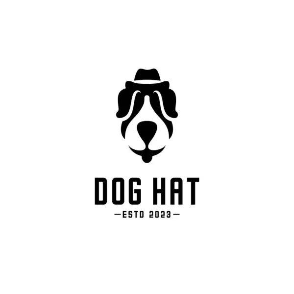 Λογότυπο Φορέα Ενός Σκύλου Που Φοράει Ένα Καπέλο Ντετέκτιβ Πρόσωπο — Διανυσματικό Αρχείο
