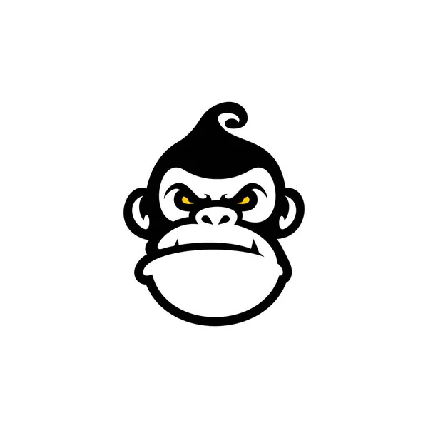 Zły Małpa Głowa Logo Wektor — Wektor stockowy