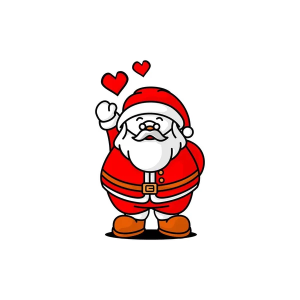 Vektor Cartoon Weihnachtsmann Mit Einem Sack Voller Geschenke — Stockvektor