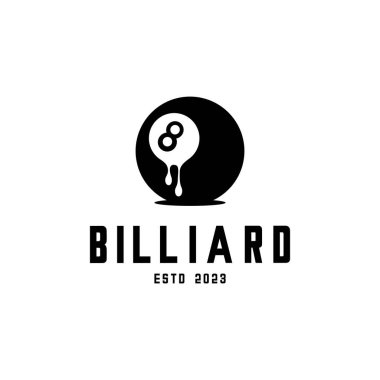 bilardo spor logosu tasarım vektörü