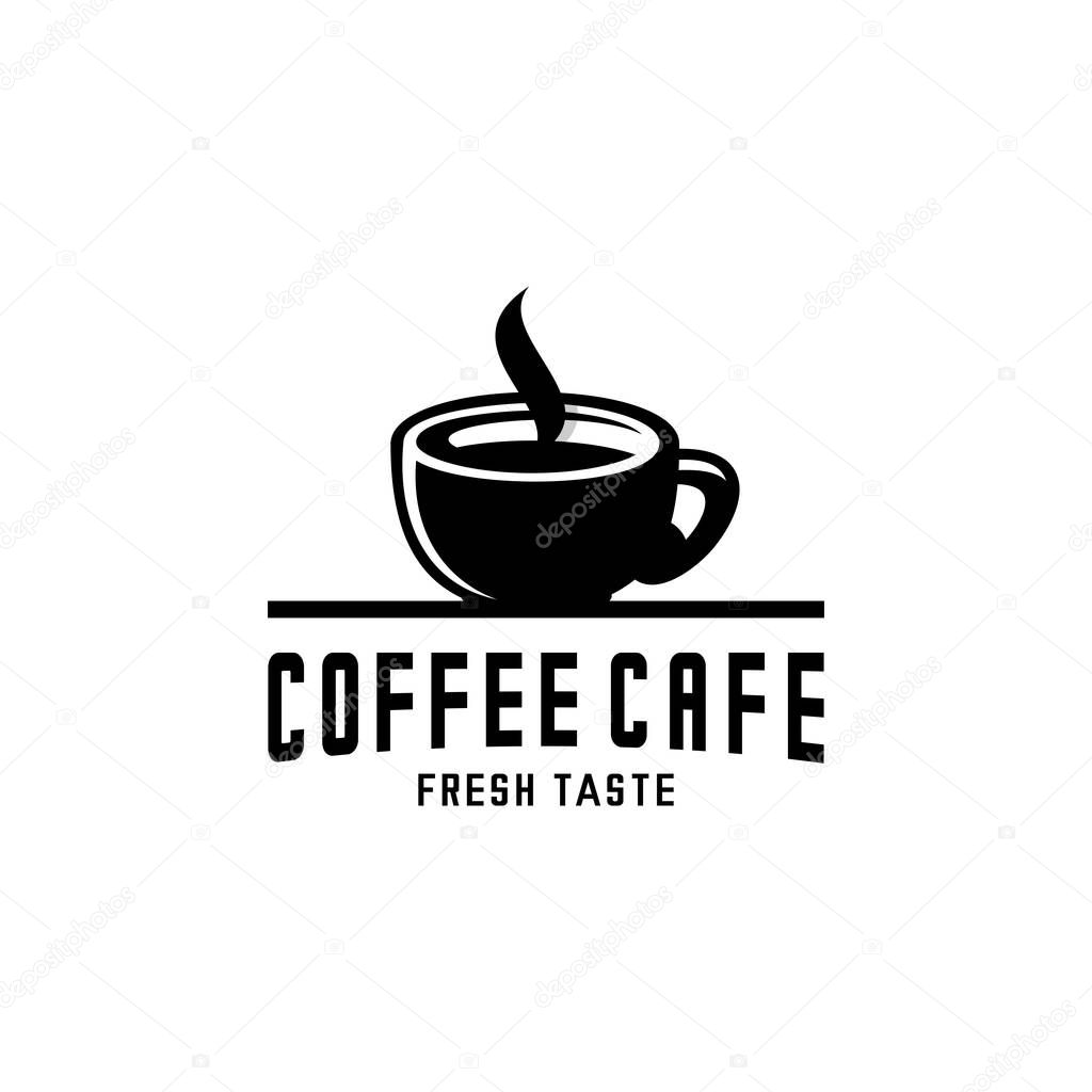 Vector logo of a warm cup of coffee