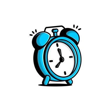 Beyaz arkaplanda vektör tasarım alarmı saati