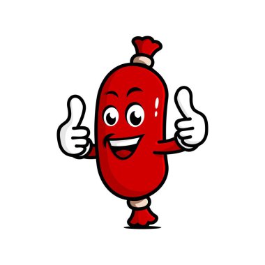 Sosis çizgi film karakter vektör tasarımı