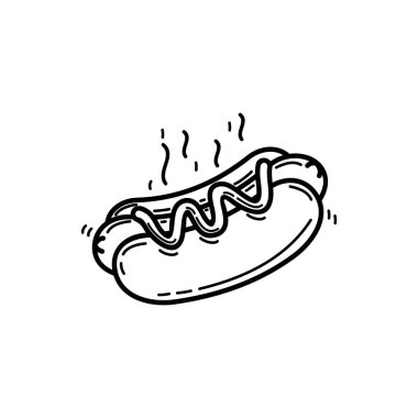 Sosisli sandviç yemek vektör tasarımı 