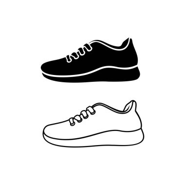 ayakkabıların vektör siluetleri ve basit ayakkabılar