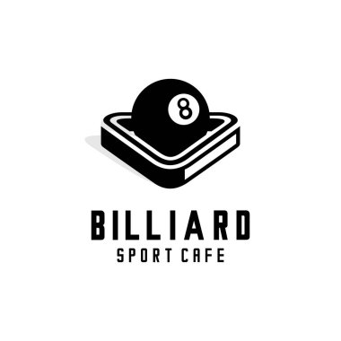 Bilardo topu logosu vektörü, bilardo topu sekiz top.