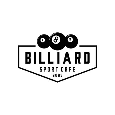 Beyaz arkaplanda bilardo topu logosu vektörü