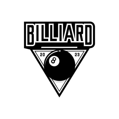 Beyaz arkaplanda bilardo topu logosu vektörü
