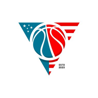 Beyaz arkaplanda vektör basketbol logosu tasarımı