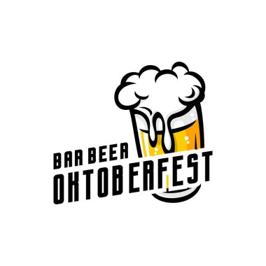 Bir bardak bira, Oktoberfest vektörü. 