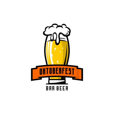 Bir bardak bira, Oktoberfest vektörü. 
