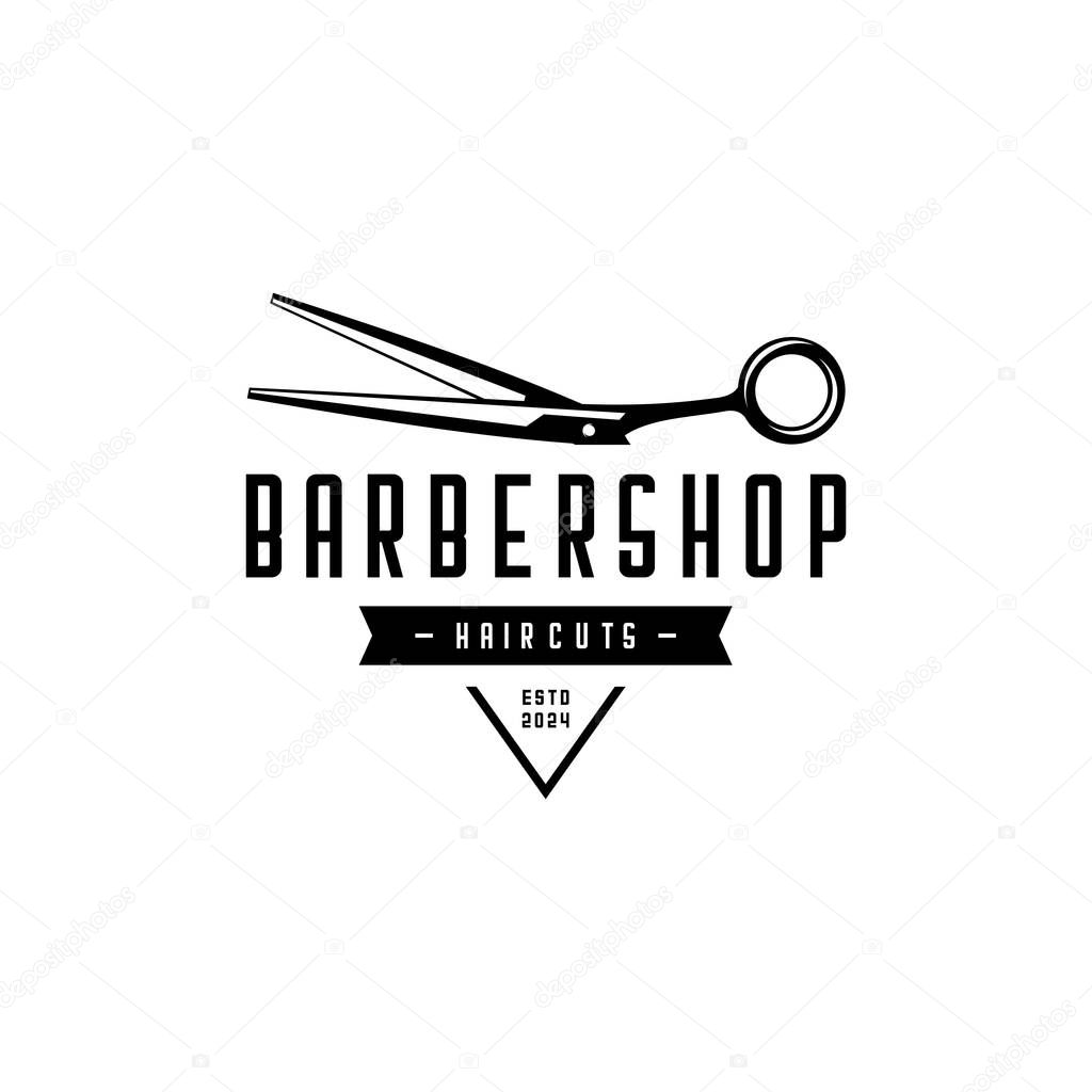 Barbershop logo vector vintage