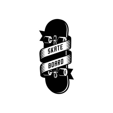 Kaykay ve kurdele vektör tasarımı 