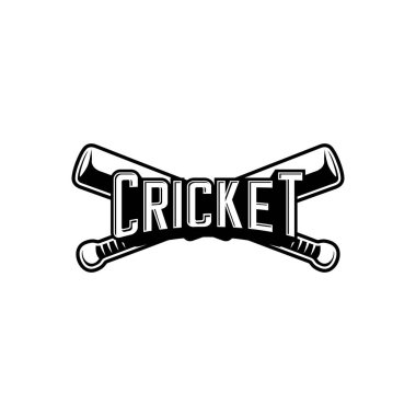 Çapraz kriket sopaları ve top, kriket logosu