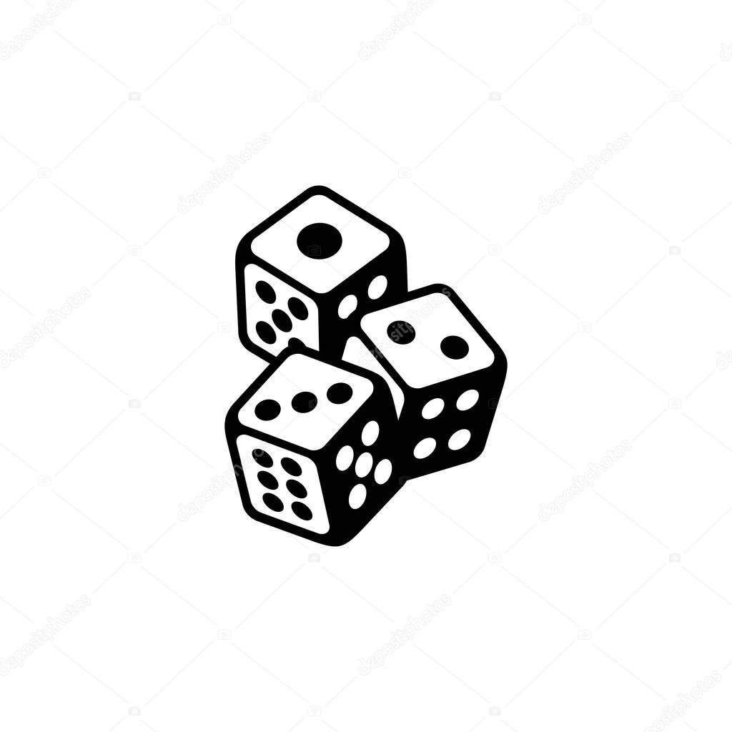 Dice block vector on white background