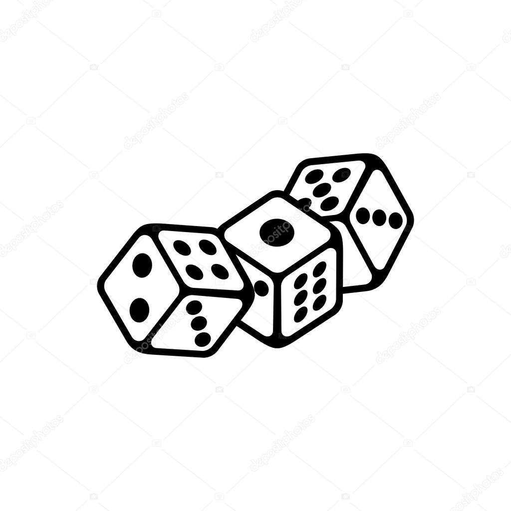 Dice block vector on white background