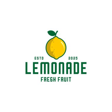 Beyaz arka planda limon meyvesi logosu 