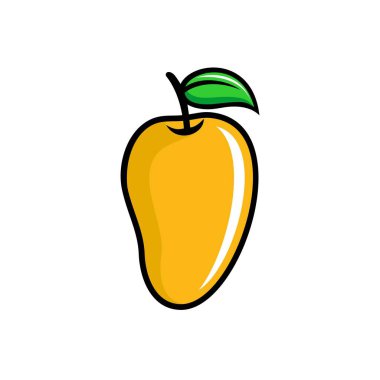 Beyaz arka planda taze mango meyvesi 