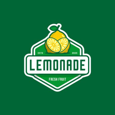 Beyaz arka planda limon meyvesi logosu 