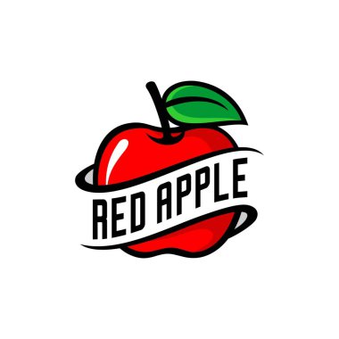 Beyaz arkaplanda kırmızı elma 