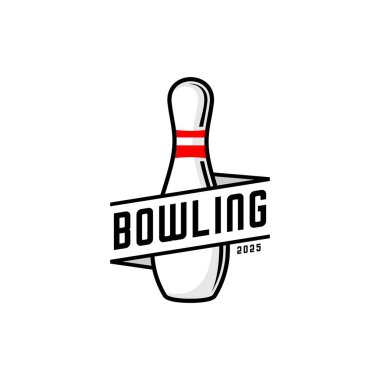 Bowling spor logosu basit tasarım 