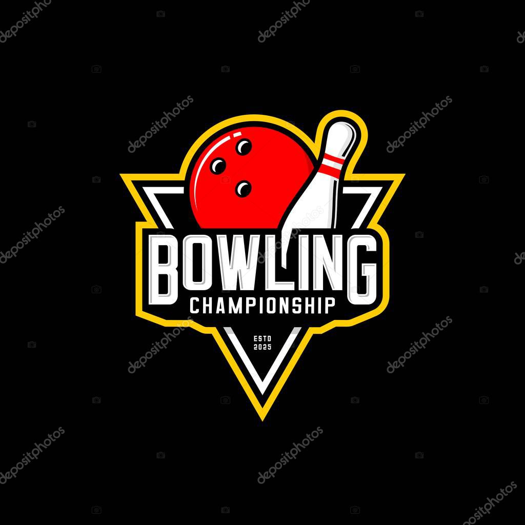 Bowling sport logo simple design