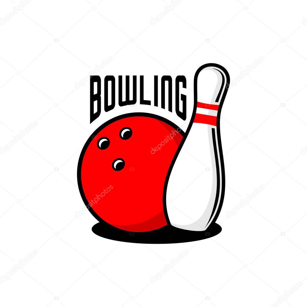 Bowling sport logo simple design