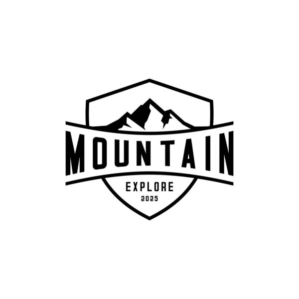 Mountain adventure simple logo design 