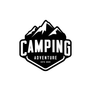 Dağ kampı basit logo tasarımı 