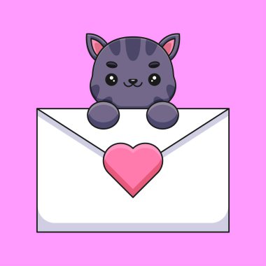 Tuhaf ve haylaz bir ifadeyle aşk mektubu tutan bir kedinin şirin ve tatlı bir çizimi. Aşkın neşeli ve gizemli doğasını simgeliyor..