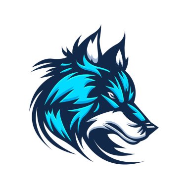 Wolf Mascot Logo Concept Vector Illustration Cartoon. Suitable For Logo, Wallpaper, Banner, Background, Card, Book Illustration, T-Shirt Design, Sticker, Cover, etc