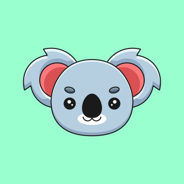 Şirin bir koala kafasının, tüylü kulakları, uykulu bir ifadesi ve düğme burnu olan büyüleyici bir çizgi film çizimi. Hayvan severler için mükemmel ya da bu keselilerin sevimli cazibesini seven herkes için..